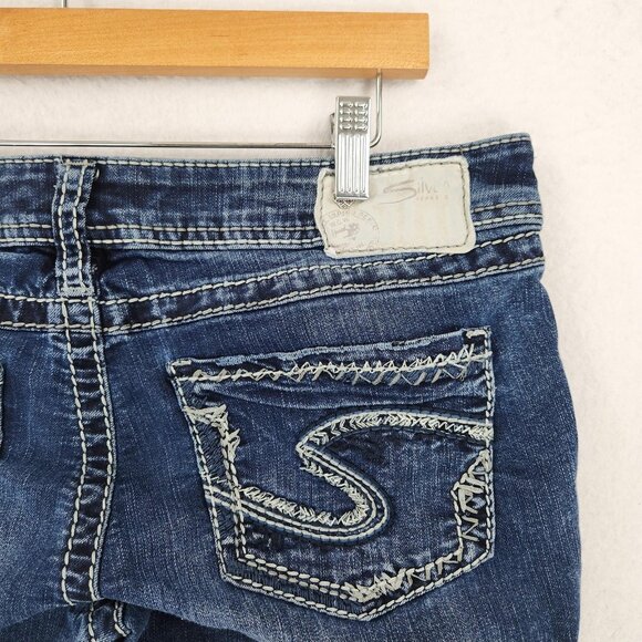 Silver Jeans Womens 29x33 Blue Suki Bootcut Stretch Dark Wash Low Rise Denim - Picture 9 of 15